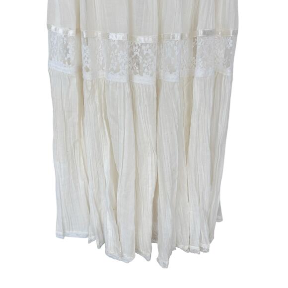 Vintage 70s Gunne Sax White Lace Maxi Dress Prairie Boho Sz 5 - Picture 4 of 15